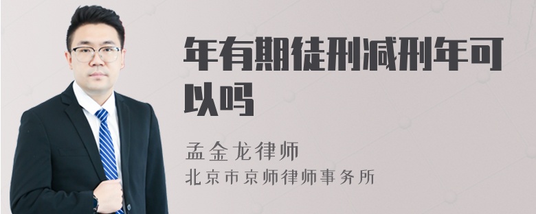 年有期徒刑减刑年可以吗