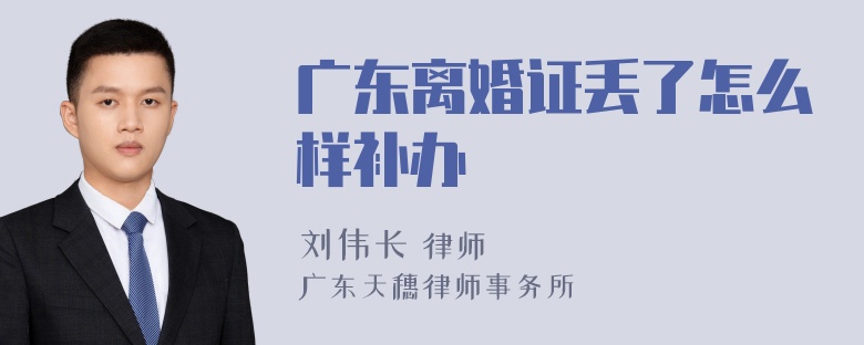 广东离婚证丢了怎么样补办