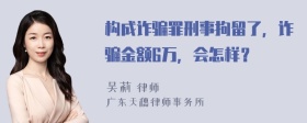 构成诈骗罪刑事拘留了，诈骗金额6万，会怎样？