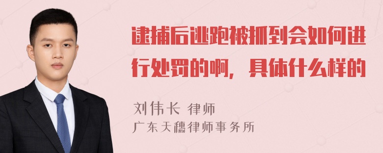 逮捕后逃跑被抓到会如何进行处罚的啊，具体什么样的