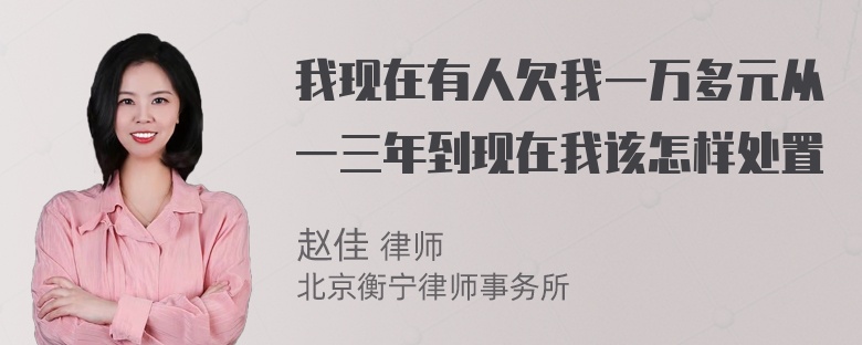 我现在有人欠我一万多元从一三年到现在我该怎样处置