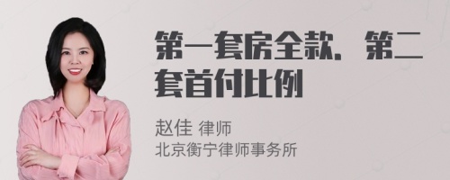 第一套房全款．第二套首付比例