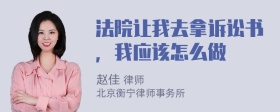 法院让我去拿诉讼书，我应该怎么做