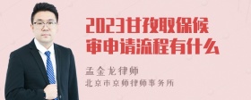 2023甘孜取保候审申请流程有什么