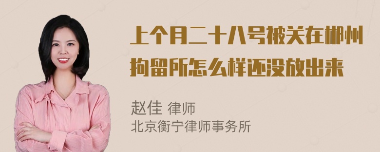 上个月二十八号被关在郴州拘留所怎么样还没放出来