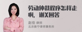 劳动仲裁程序怎样走啊，谢X回答