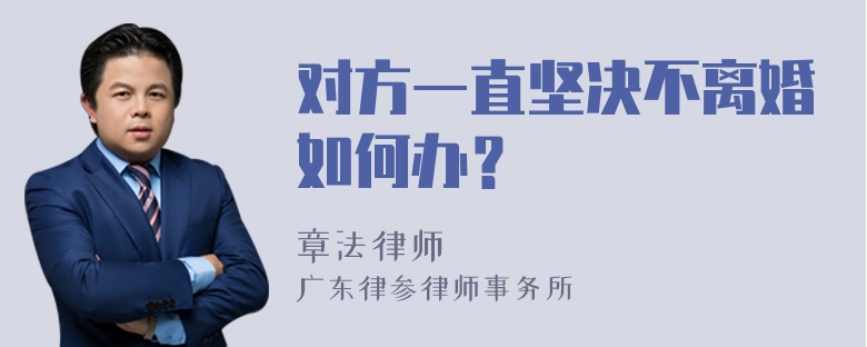 对方一直坚决不离婚如何办？