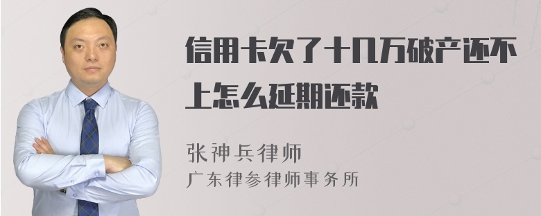 信用卡欠了十几万破产还不上怎么延期还款