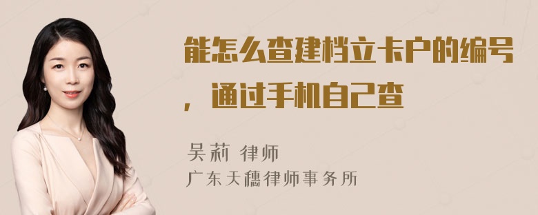 能怎么查建档立卡户的编号，通过手机自己查