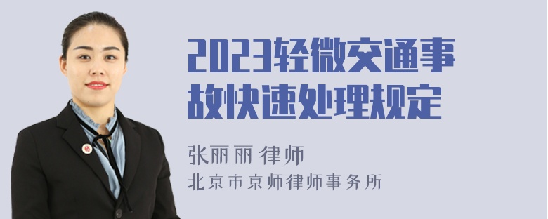 2023轻微交通事故快速处理规定