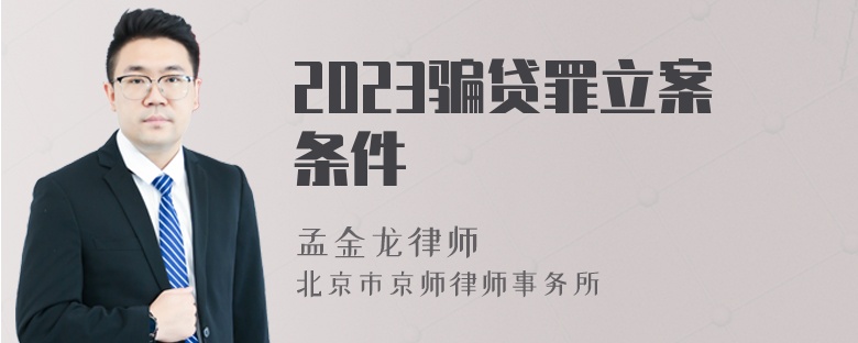2023骗贷罪立案条件