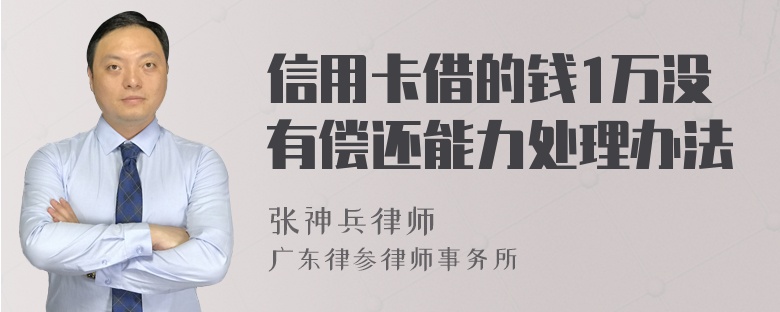 信用卡借的钱1万没有偿还能力处理办法