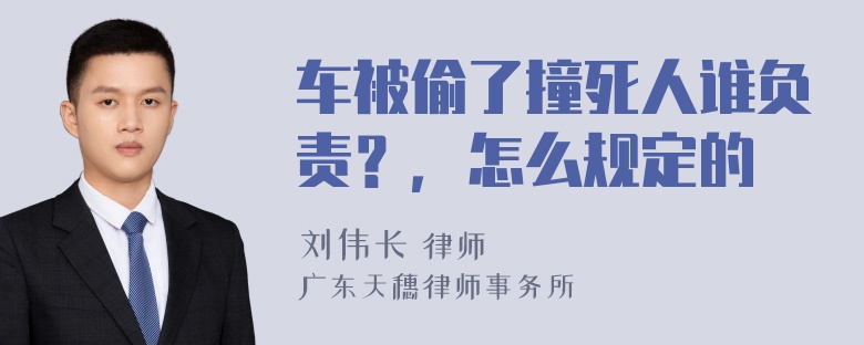 车被偷了撞死人谁负责？，怎么规定的