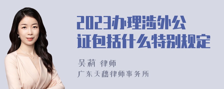 2023办理涉外公证包括什么特别规定