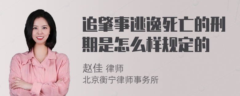 追肇事逃逸死亡的刑期是怎么样规定的