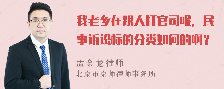 我老乡在跟人打官司呢，民事诉讼标的分类如何的啊？