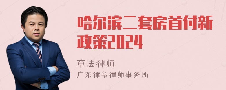 哈尔滨二套房首付新政策2024