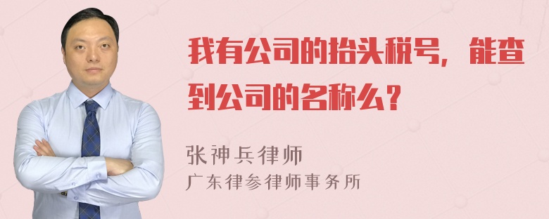 我有公司的抬头税号，能查到公司的名称么？