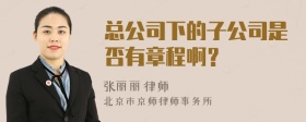 总公司下的子公司是否有章程啊？