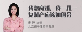 我想离婚，我一儿一女财产应该如何分