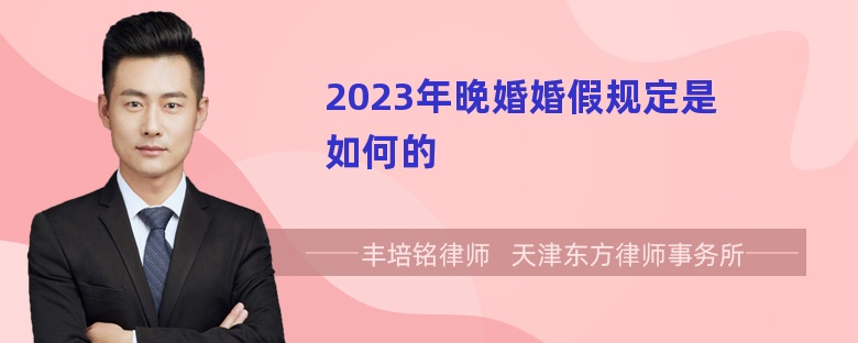 2023年晚婚婚假规定是如何的