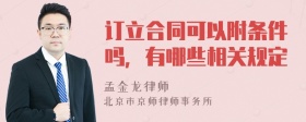 订立合同可以附条件吗，有哪些相关规定