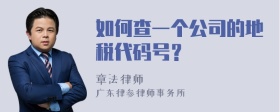 如何查一个公司的地税代码号？