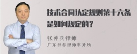 技术合同认定规则第十六条是如何规定的？