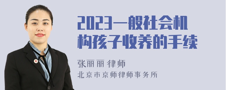 2023一般社会机构孩子收养的手续