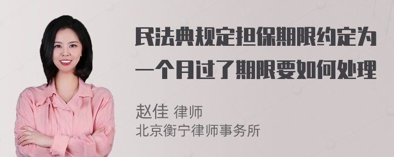 民法典规定担保期限约定为一个月过了期限要如何处理