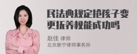 民法典规定抢孩子变更抚养权能成功吗