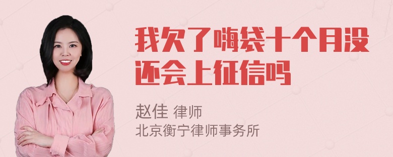 我欠了嗨袋十个月没还会上征信吗