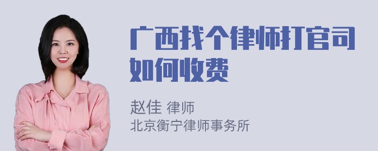 广西找个律师打官司如何收费