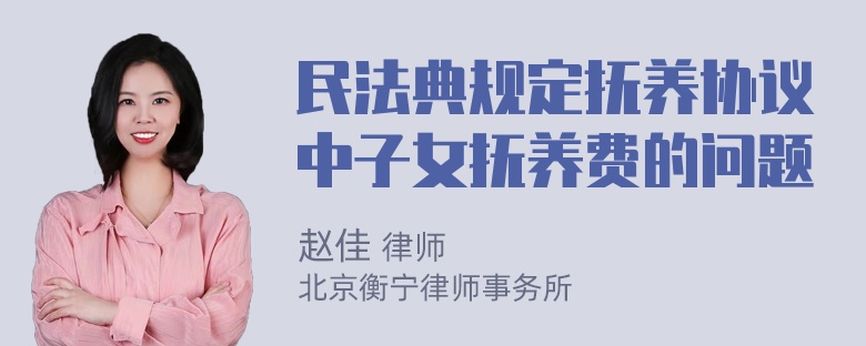 民法典规定抚养协议中子女抚养费的问题