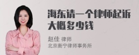 海东请一个律师起诉大概多少钱