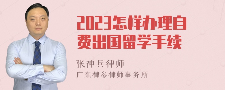 2023怎样办理自费出国留学手续