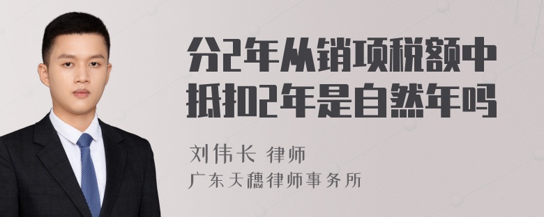 分2年从销项税额中抵扣2年是自然年吗