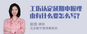 工伤认定延期申报理由有什么要怎么写？