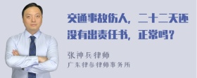 交通事故伤人，二十二天还没有出责任书，正常吗？