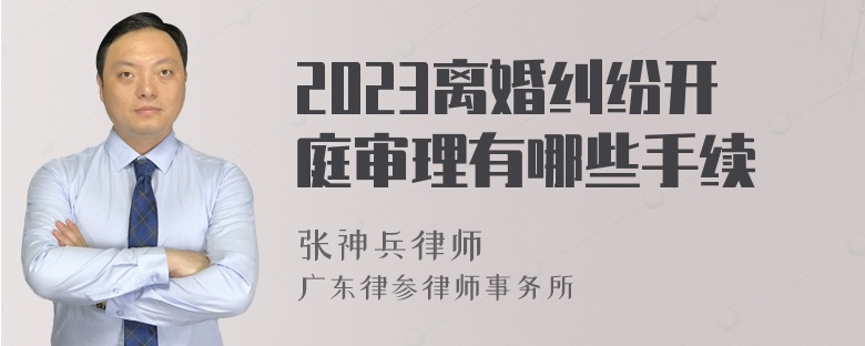 2023离婚纠纷开庭审理有哪些手续