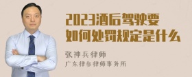 2023酒后驾驶要如何处罚规定是什么