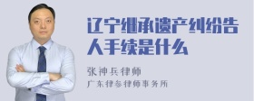 辽宁继承遗产纠纷告人手续是什么