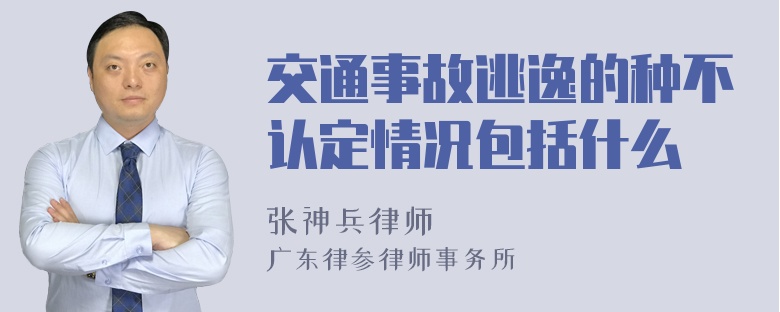 交通事故逃逸的种不认定情况包括什么