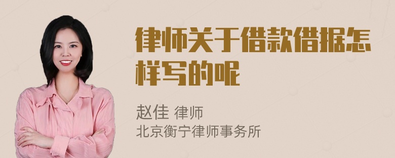 律师关于借款借据怎样写的呢