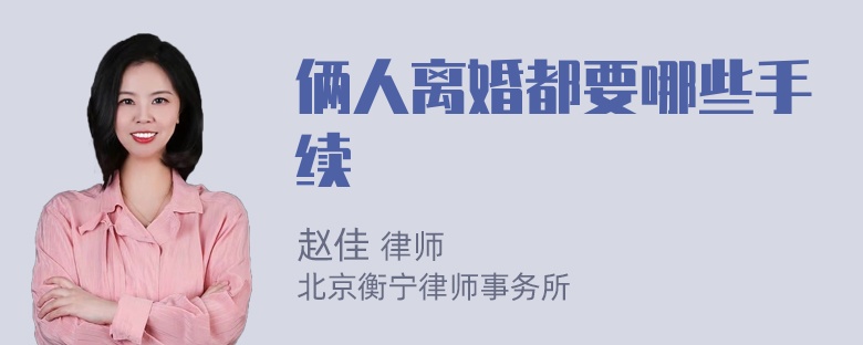 俩人离婚都要哪些手续