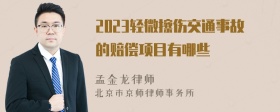 2023轻微擦伤交通事故的赔偿项目有哪些