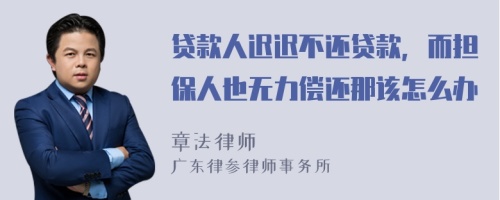 贷款人迟迟不还贷款，而担保人也无力偿还那该怎么办