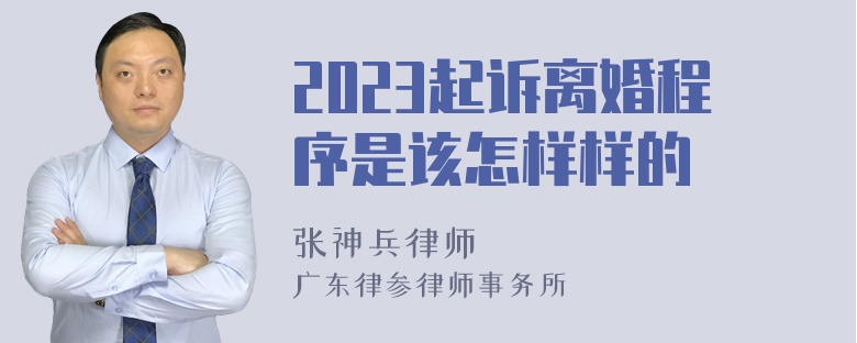 2023起诉离婚程序是该怎样样的