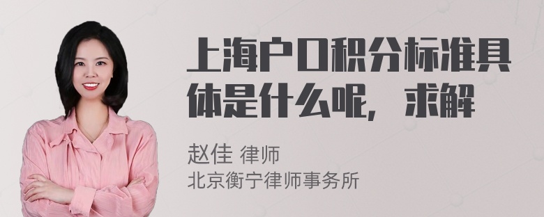 上海户口积分标准具体是什么呢，求解