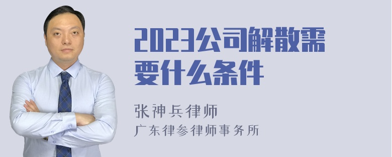 2023公司解散需要什么条件